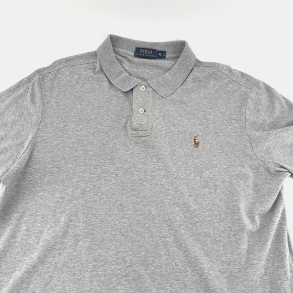 Ralph Lauren Other - Polo Ralph Lauren Mens XL Pima Soft Touch Shrt Sleeve Gray Flesh Pony Polo Shirt